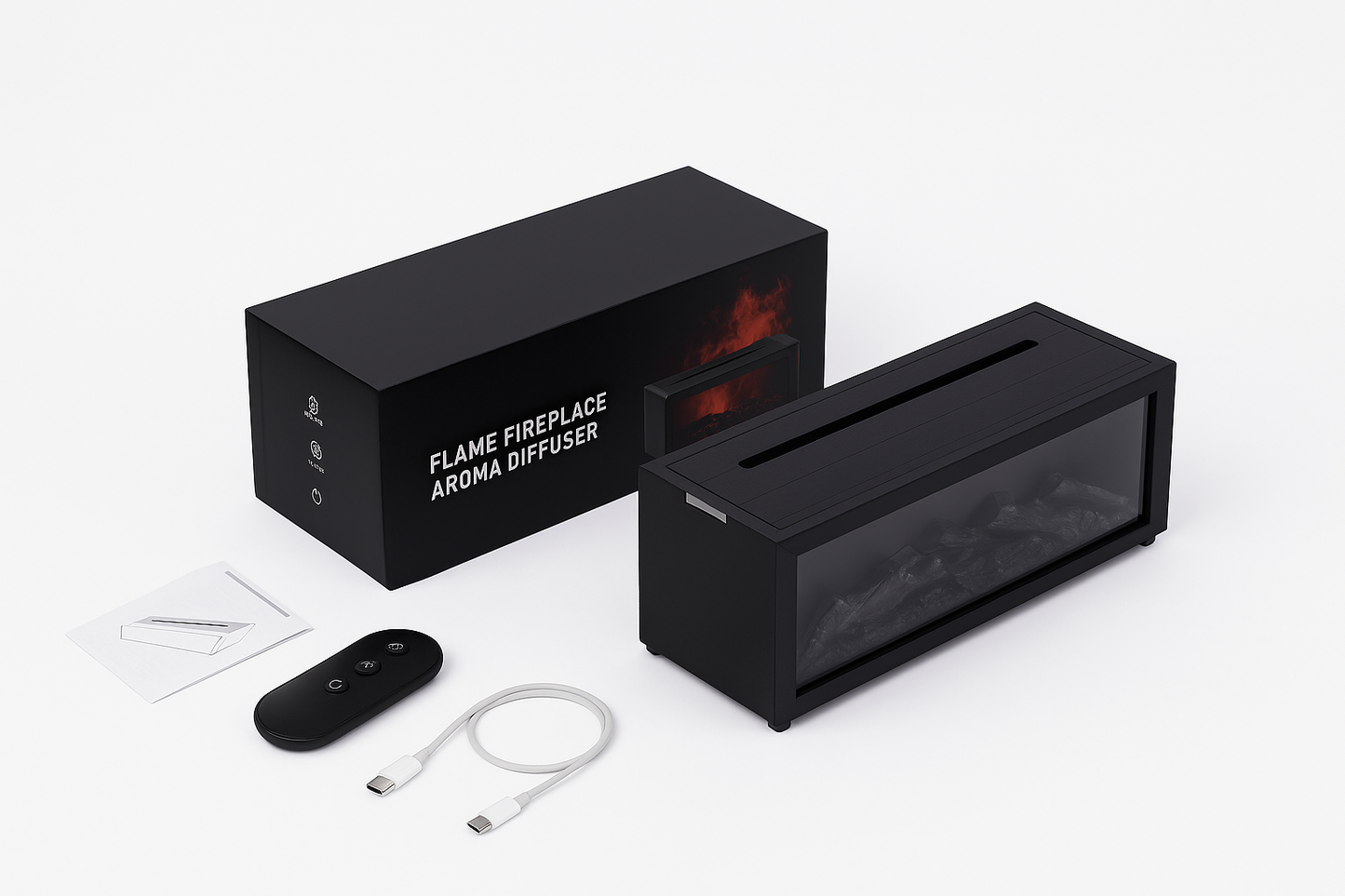 Humidificador Llama con Difusor de Aromas y Luz LED